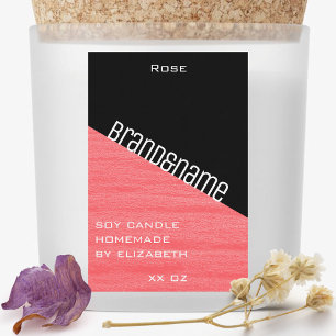 Etiqueta Para Comida Velas de dos colores rosa negro con estilo moderno
