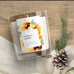ETIQUETA PARA COMIDA VELOCIDAD RÚSTICA AMARILLA DE FLORES DE COLOR ACUÁ