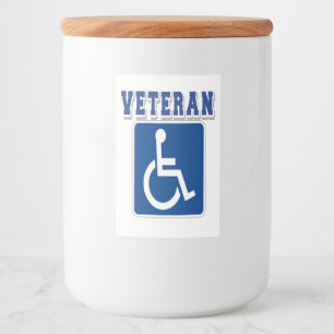 Etiqueta Para Comida Veterano discapacitado