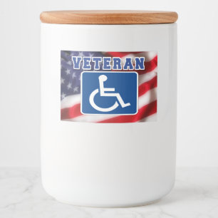 Etiqueta Para Comida Veteranos discapacitados de los Estados Unidos