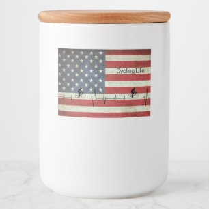 Etiqueta Para Comida Vida en bicicleta, estrellas y rayas