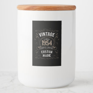 Etiqueta Para Comida Vintage 1954 Limited Edition Personalizado hecho
