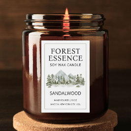 Etiqueta Para Comida Watercolor Forest Candle Business Product Label