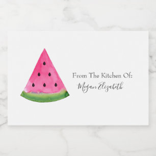 Etiqueta Para Comida Watercolor Watermelon Slice