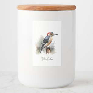 Etiqueta Para Comida Watercolor Woodpecker Woodland, personalizado