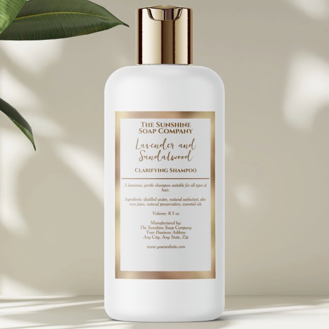 Etiqueta Para Comida White & gold waterproof cosmetics bottle label (Subido por el creador)