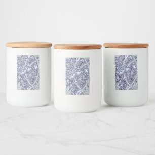 Etiqueta Para Comida William Morris Windrush patrón floral azul