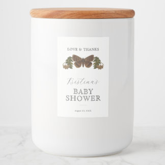 Etiqueta Para Comida Woodland Género Botánico Baby Shower Neutral