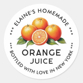 Etiqueta para conserva de jugo de naranja casero