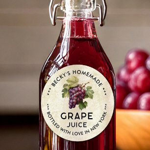 Etiqueta para conservas caseras de jugo de uvas ti