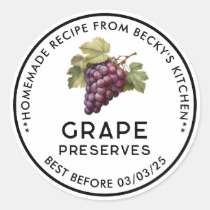 Etiqueta para conservas caseras de uvas rojas