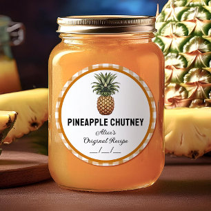 Etiqueta para conservas de chutney de piña a cuadr