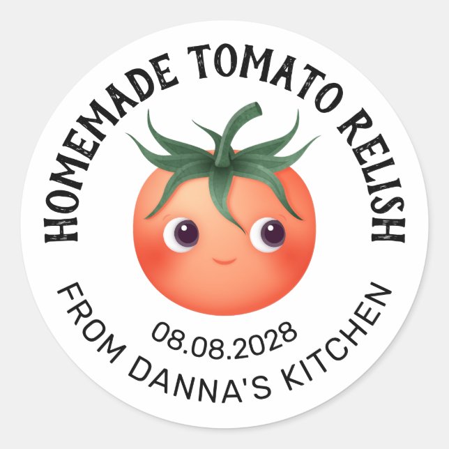 Etiqueta para conservas de salsa de tomate con tom (Anverso)