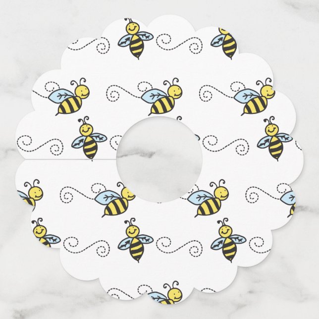 Etiqueta Para Copas De Vino Abejas (Anverso)