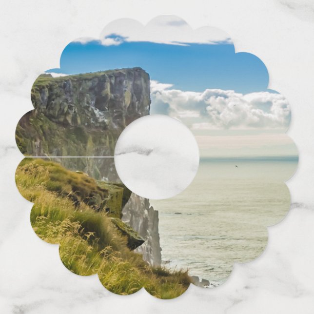 Etiqueta Para Copas De Vino Acantilados de Latrabjarg, Islandia (Reverso)