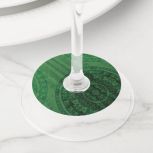 Etiqueta Para Copas De Vino Aceptación   Medallones de Meditación Verde