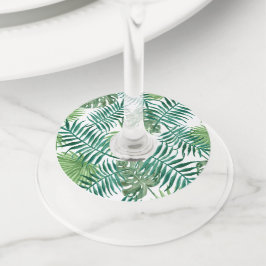 Etiqueta Para Copas De Vino Acuarela Hojas Tropicales Boda Bolsas de Vino