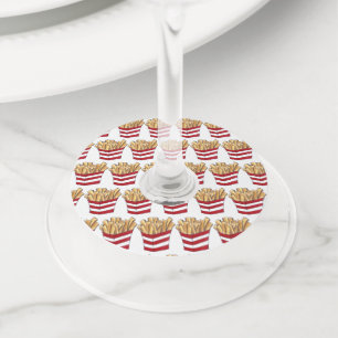 Etiqueta Para Copas De Vino Alimentos rápidos para fritos y pequeños frijoles