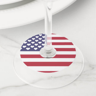 ETIQUETA PARA COPAS DE VINO AMO A LOS ESTADOS UNIDOS DE AMÉRICA