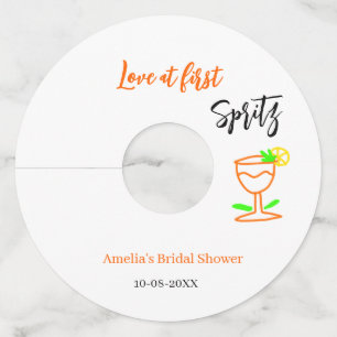 Etiqueta Para Copas De Vino Amor a primera spritz naranja negro despedida de s