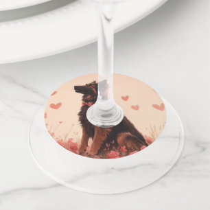 Etiqueta Para Copas De Vino Anatolian Shepherd con Rosas - El día de San Valen