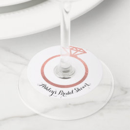 Etiqueta Para Copas De Vino Anillo de oro rosa para despedida de soltera 
