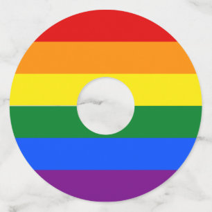 Etiqueta Para Copas De Vino Arcoiris del Orgullo LGBT