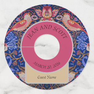 Etiqueta Para Copas De Vino Arte de Morris Fresa Ladrón Lavanda Rosa Púrpura