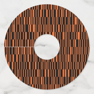 Etiqueta Para Copas De Vino arte gráfico geométrico moderno, moderno y naranja
