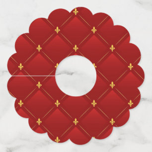 Etiqueta Para Copas De Vino arte nuevo rojo y dorado