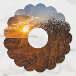 Etiqueta Para Copas De Vino Atardecer en el desierto de Kalahari, Namibia