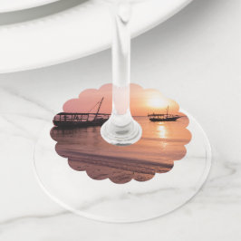 Etiqueta Para Copas De Vino Atardecer en Zanzíbar