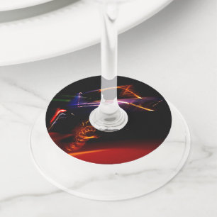 Etiqueta Para Copas De Vino baile de coche morado