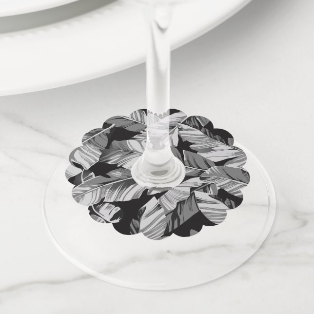 Etiqueta Para Copas De Vino Banana deja 3 (Detalle)