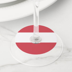 Etiqueta Para Copas De Vino Bandera de Austria