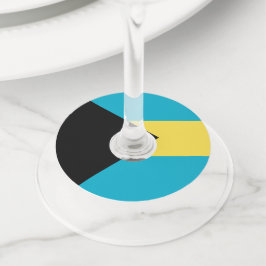 Etiqueta Para Copas De Vino Bandera de Bahamas