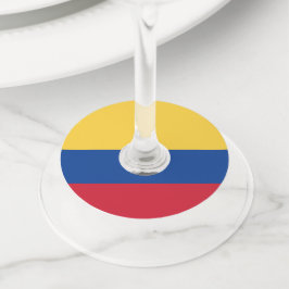 Etiqueta Para Copas De Vino Bandera de Colombia