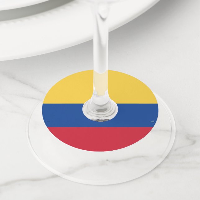 Etiqueta Para Copas De Vino Bandera de Colombia (Detalle)
