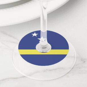 Etiqueta Para Copas De Vino Bandera de Curazao