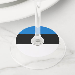 Etiqueta Para Copas De Vino Bandera de Estonia