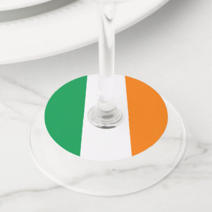 Etiqueta Para Copas De Vino Bandera de Irlanda