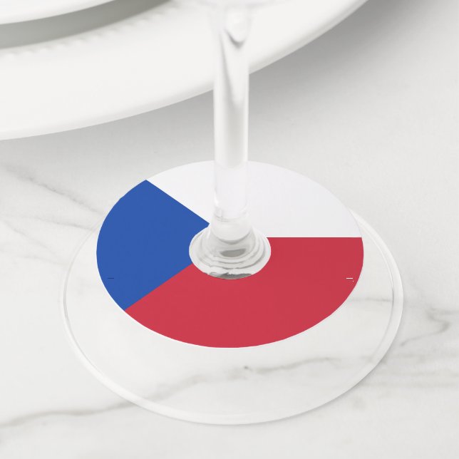 Etiqueta Para Copas De Vino Bandera de la República Checa (Detalle)