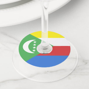 Etiqueta Para Copas De Vino Bandera de las Comoras