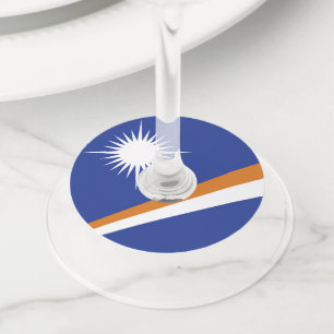 Etiqueta Para Copas De Vino Bandera de las Islas Marshall