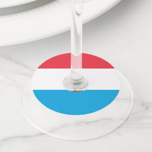 Etiqueta Para Copas De Vino Bandera de Luxemburgo