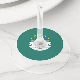 Etiqueta Para Copas De Vino Bandera de Macao