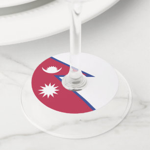Etiqueta Para Copas De Vino Bandera de Nepal