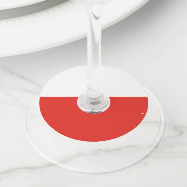 Etiqueta Para Copas De Vino Bandera de Polonia (Detalle)