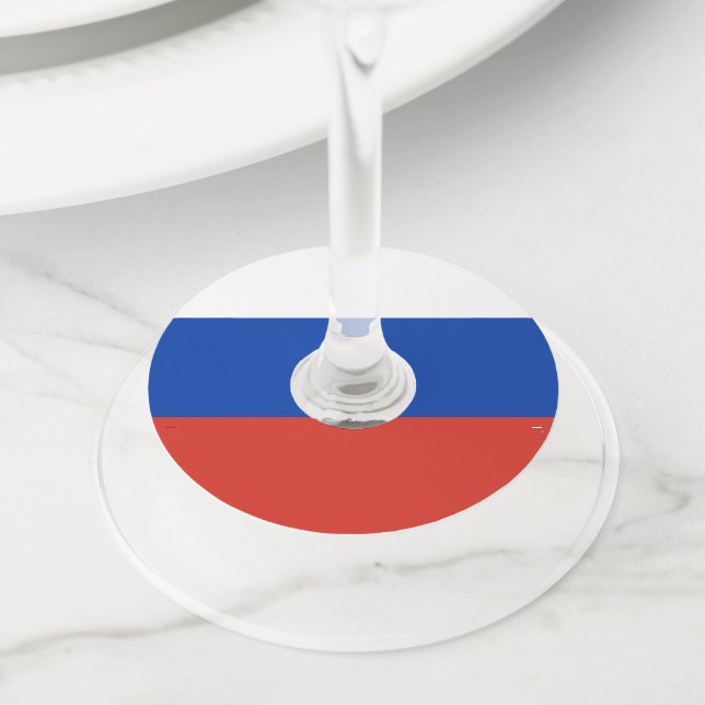 Etiqueta Para Copas De Vino Bandera de Rusia (Detalle)