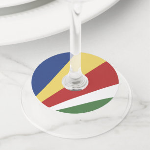 Etiqueta Para Copas De Vino Bandera de Seychelles